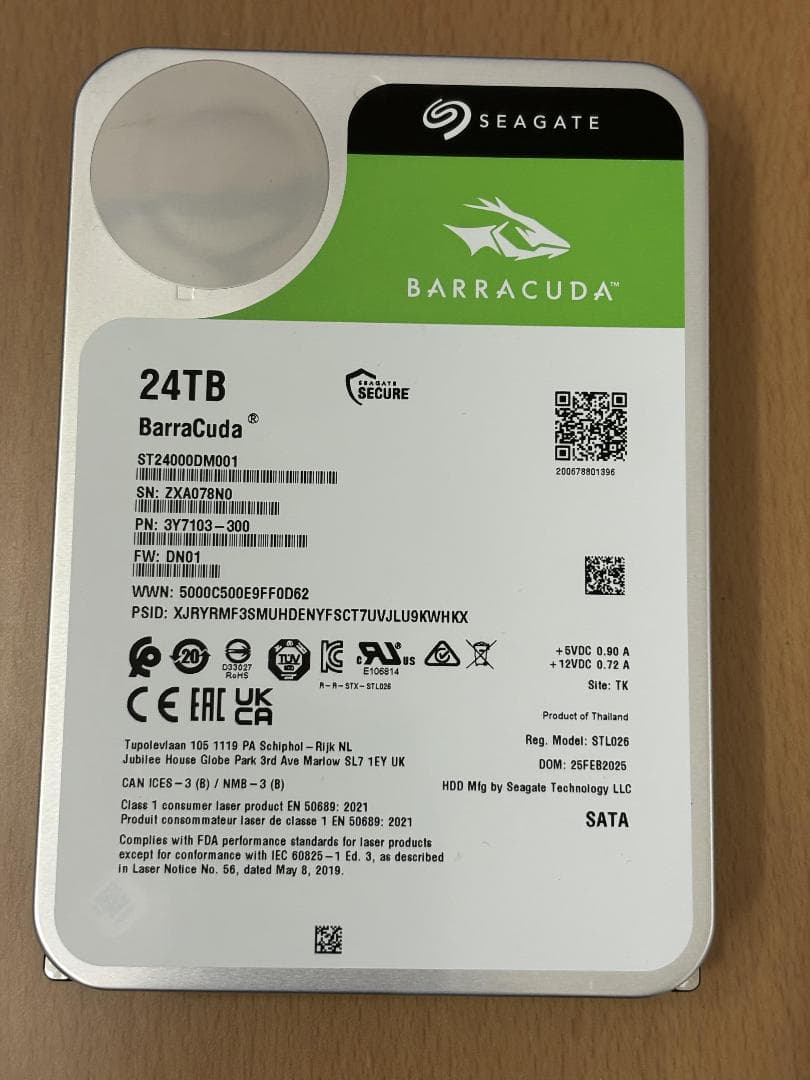 Seagate Barracuda 24TB 3.5インチ HDD