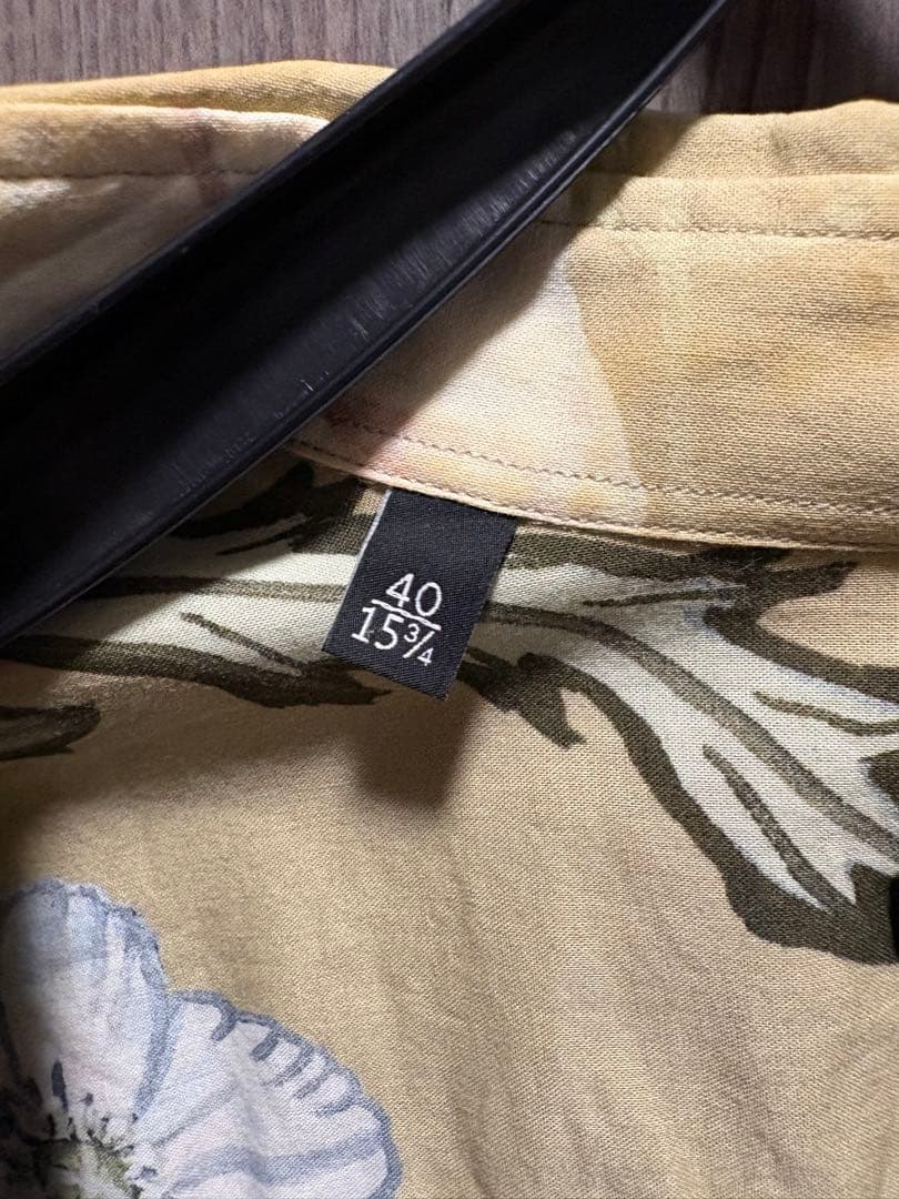 GUCCI花柄ベージュ長袖シャツ 40/15¾