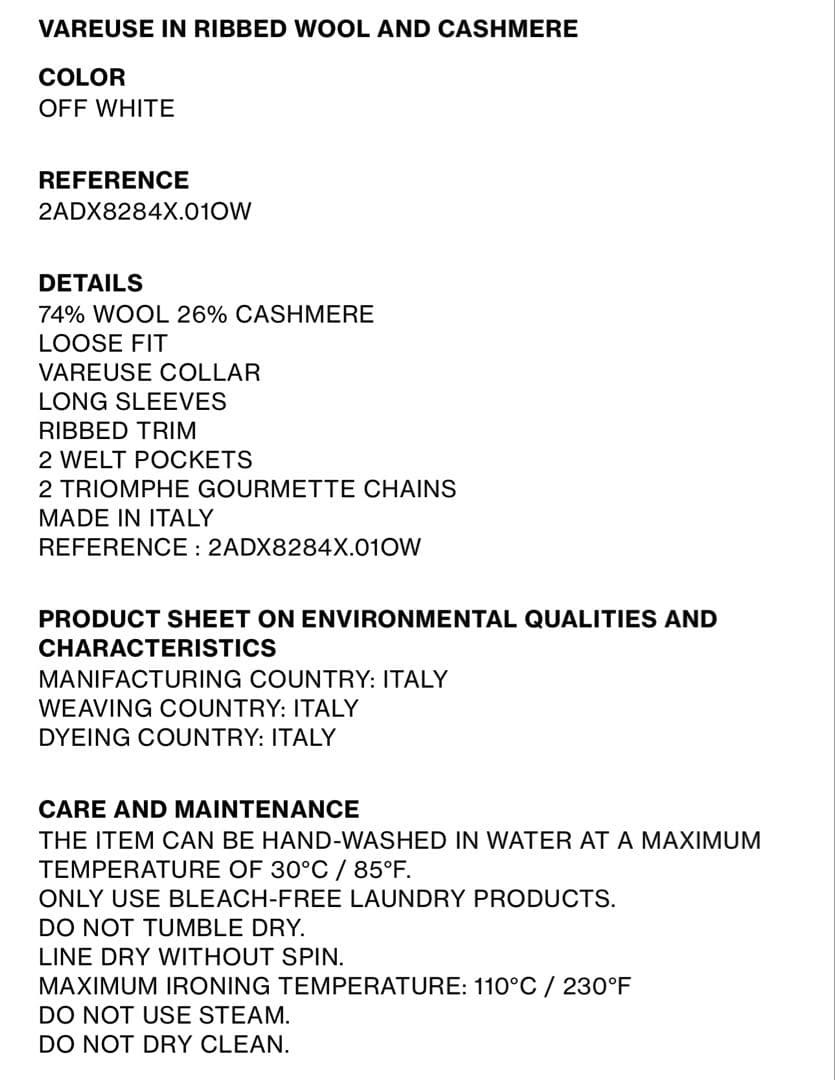 【正規品】CELINE トリオンフ リブ編みニットセーター ウール&カシミヤ