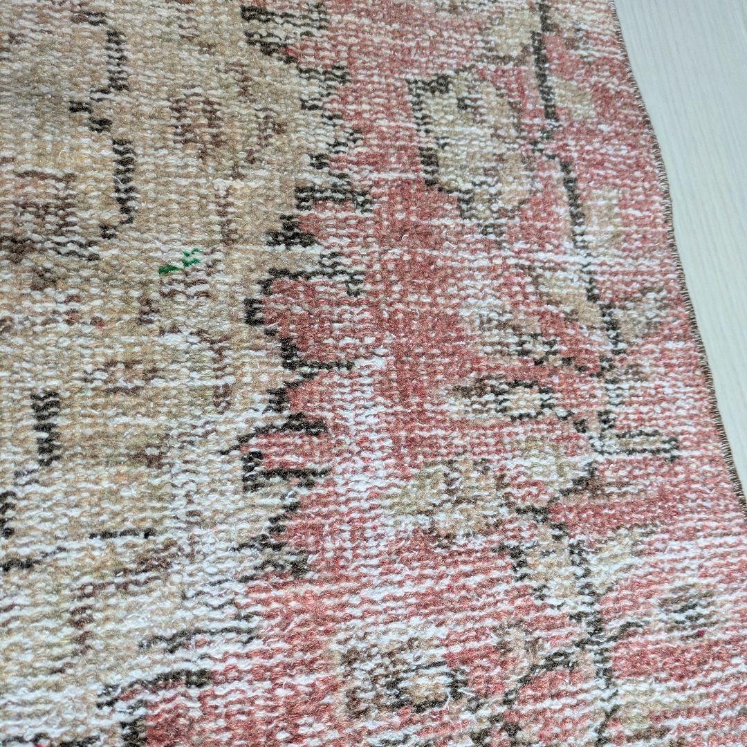 101×218 かすれた赤のトルコヴィンテージラグ