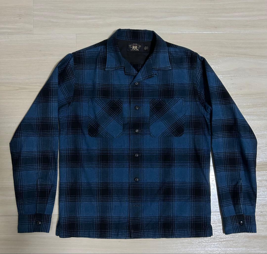 RRL オンプレ チェック オープンカラー シャツ S
