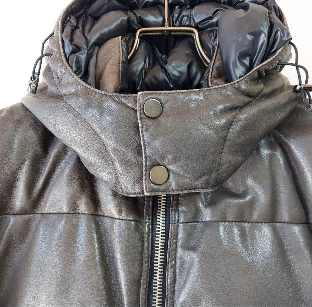 トゥモローランド リバーシブル レザー ダウンジャケット 羊革