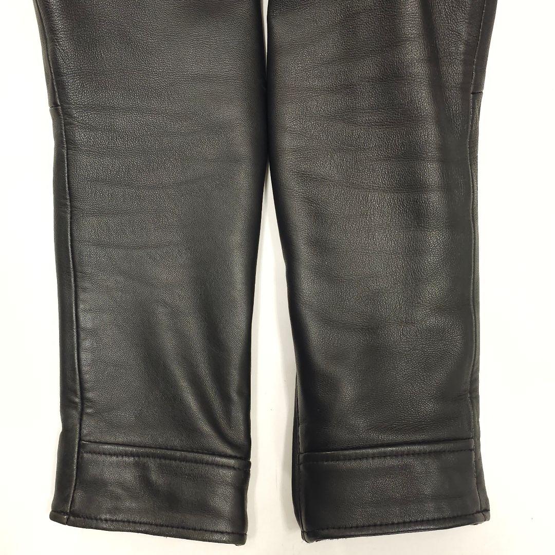 バッファローボブズ 羊革 シングルライダースジャケット 襟無し ファントム 黒