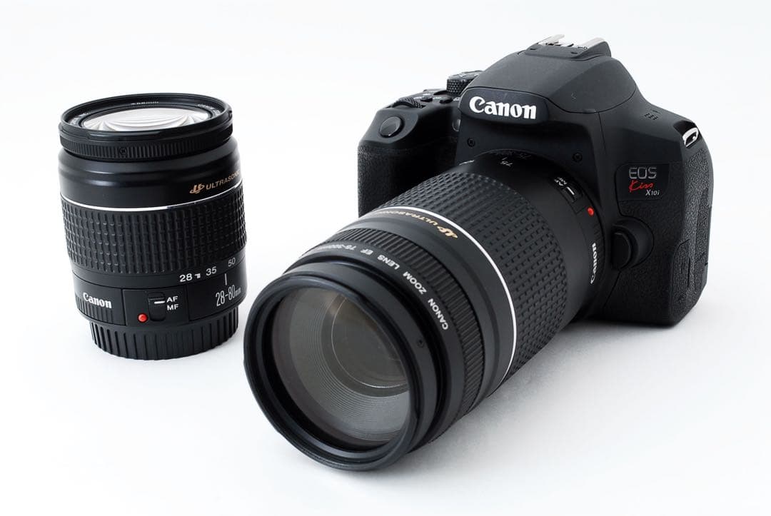 デジタル一眼レフカメラcanon kiss x10i標準&望遠ダブルレンズセット