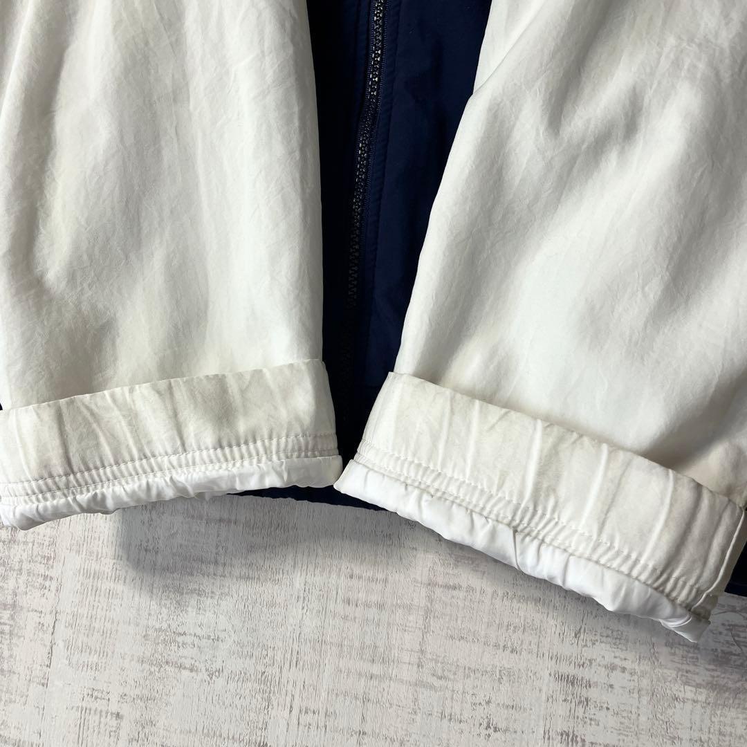 90s NIKE ナイキ ナイロンジャケット 銀タグ ビッグロゴ 紺白 刺繍 M