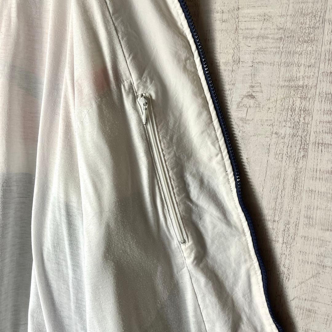 90s NIKE ナイキ ナイロンジャケット 銀タグ ビッグロゴ 紺白 刺繍 M