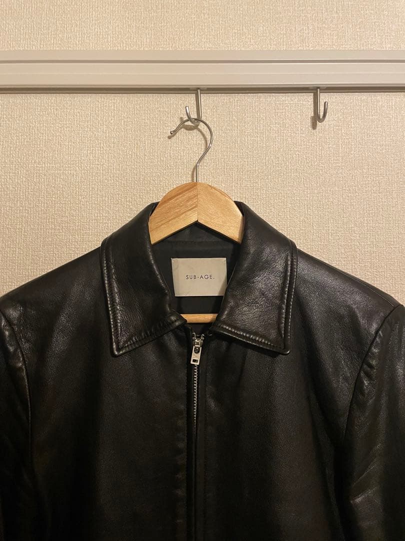 SUB-AGE. ブラックレザージャケット Ourlegacy似 ラムレザー