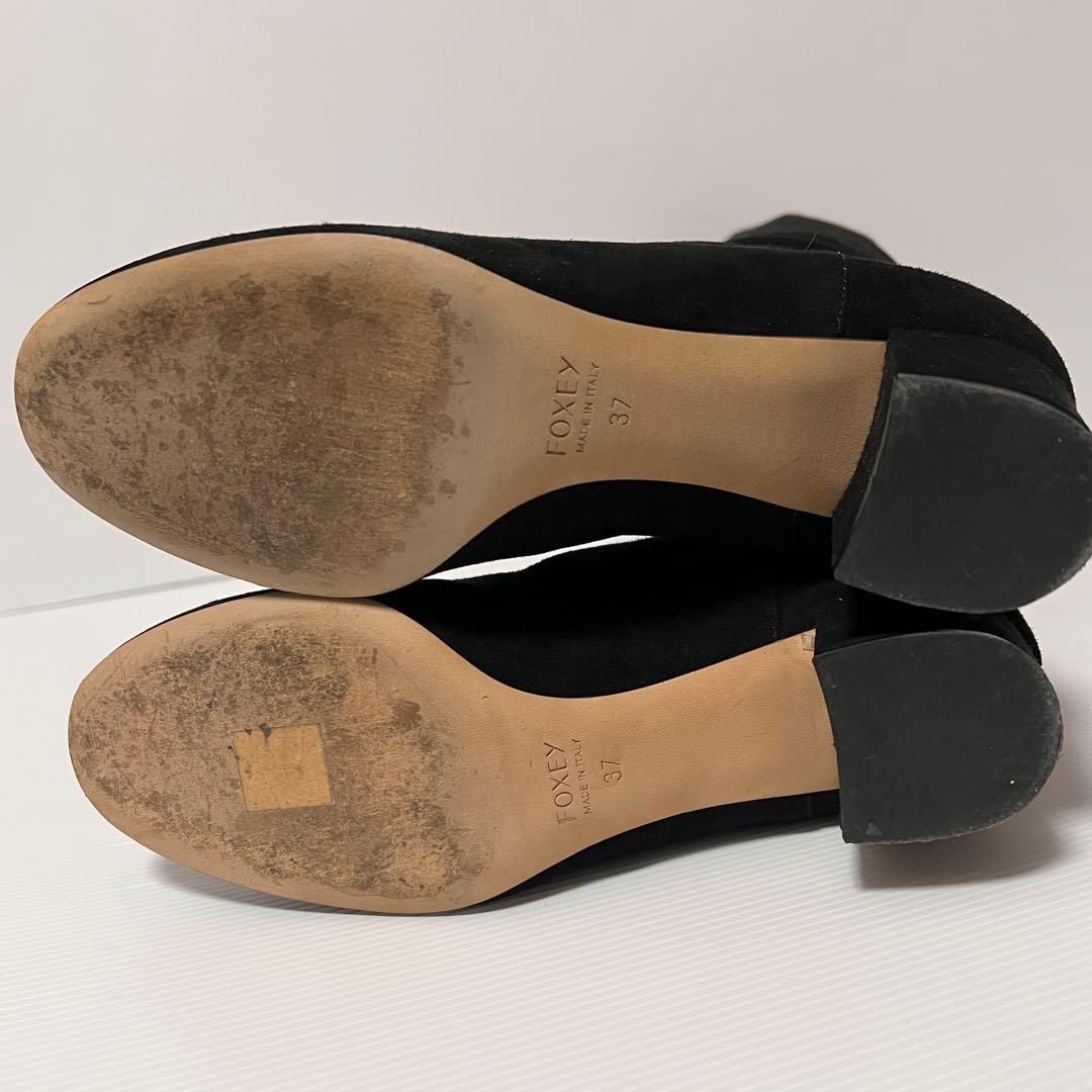 【美品】フォクシー FOXEY スエードロングブーツ ニーハイブーツ37