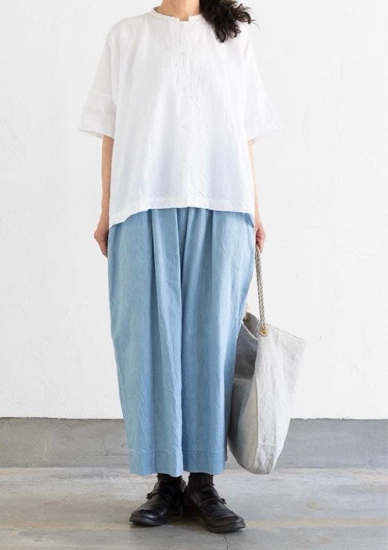 値下げ【美品】ゴーシュ ライトデニム　ワイドパンツ　ライトブルー