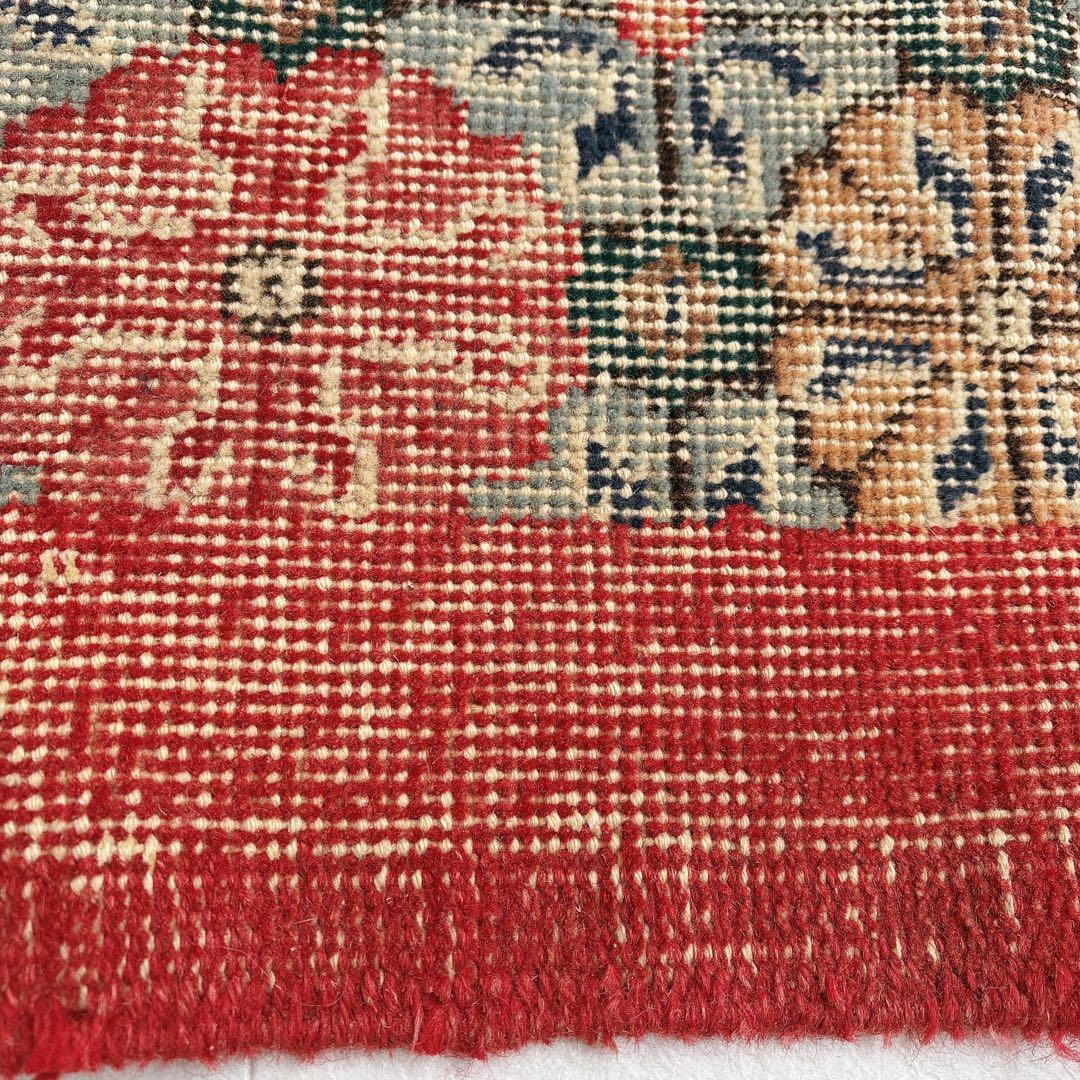 トルコ　ヴィンテージラグ　ピンク　グリーン