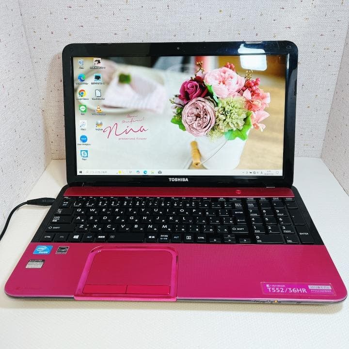 おしゃれなルビーロゼ✨東芝ノートパソコン｜爆速SSD512GB｜カメラ付き