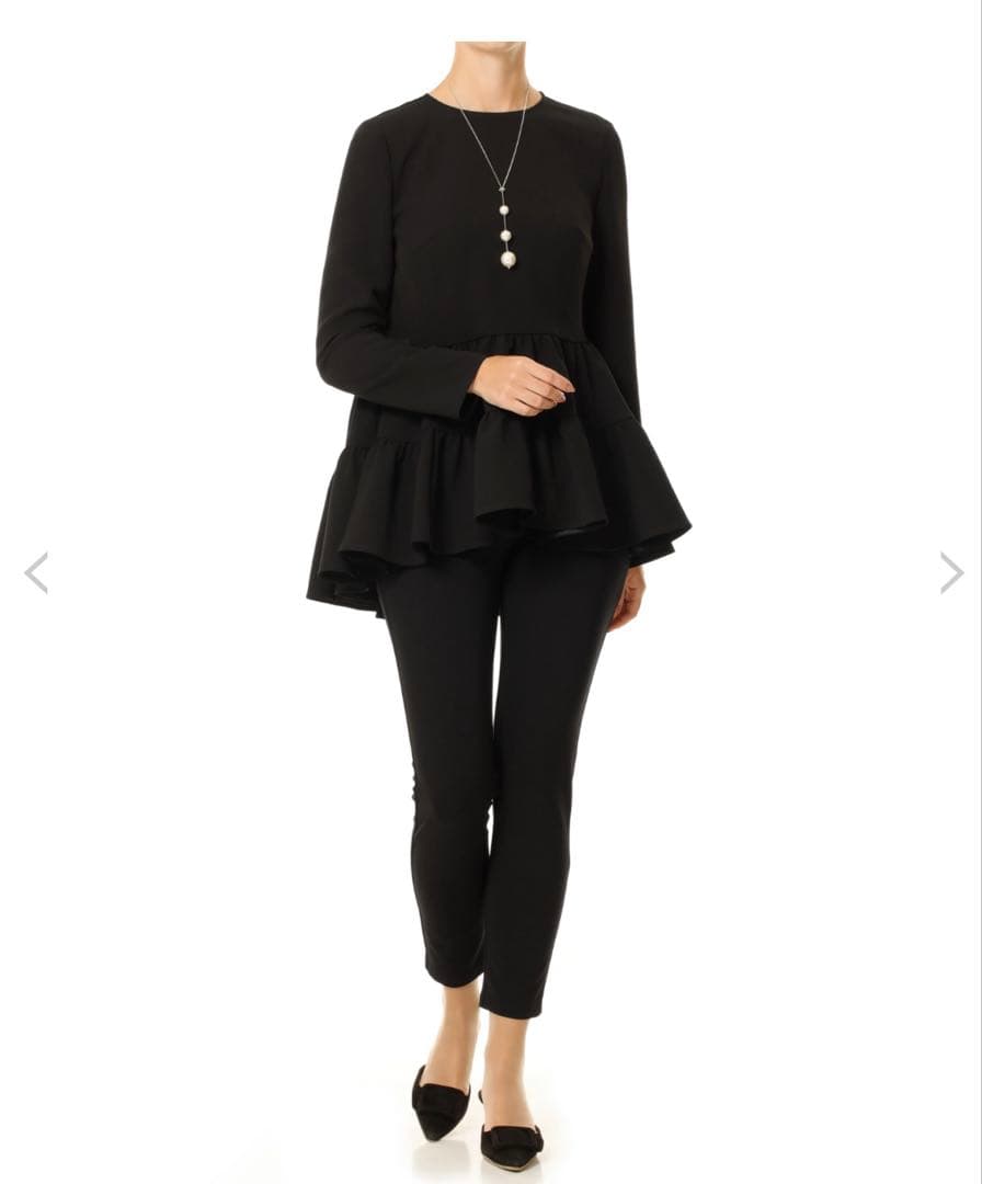 【新品未使用】アベニールエトワール　34ダブルクロスギャザー切替ブラウス