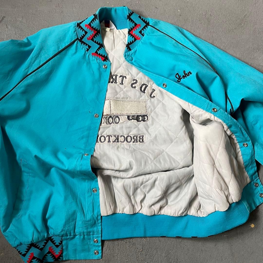 USA製 刺繍ワークジャケット 中綿 ネイティブ柄 XL