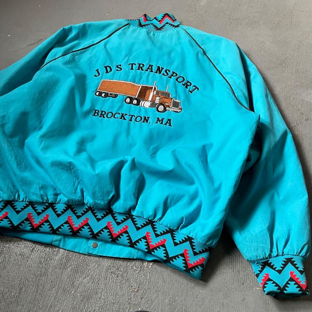 USA製 刺繍ワークジャケット 中綿 ネイティブ柄 XL