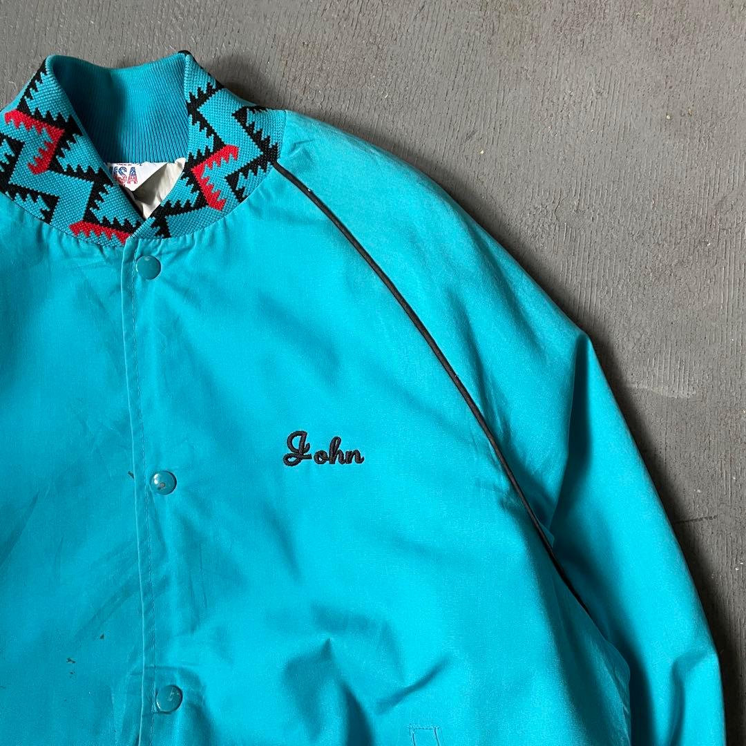 USA製 刺繍ワークジャケット 中綿 ネイティブ柄 XL