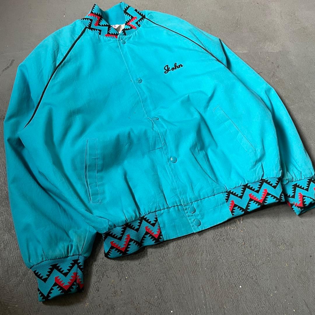 USA製 刺繍ワークジャケット 中綿 ネイティブ柄 XL