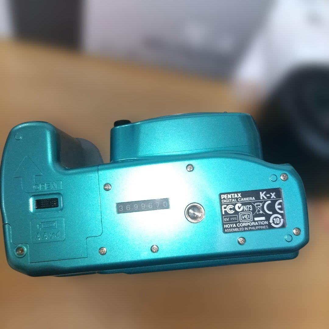 美品　PENTAX K-x レンズキット　ライトグリーン　希少カラー　単三電池