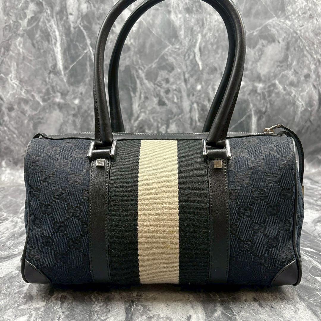 ✨美品✨GUCCI GG シェリーライン ハンドバッグ ミニボストン ブラック