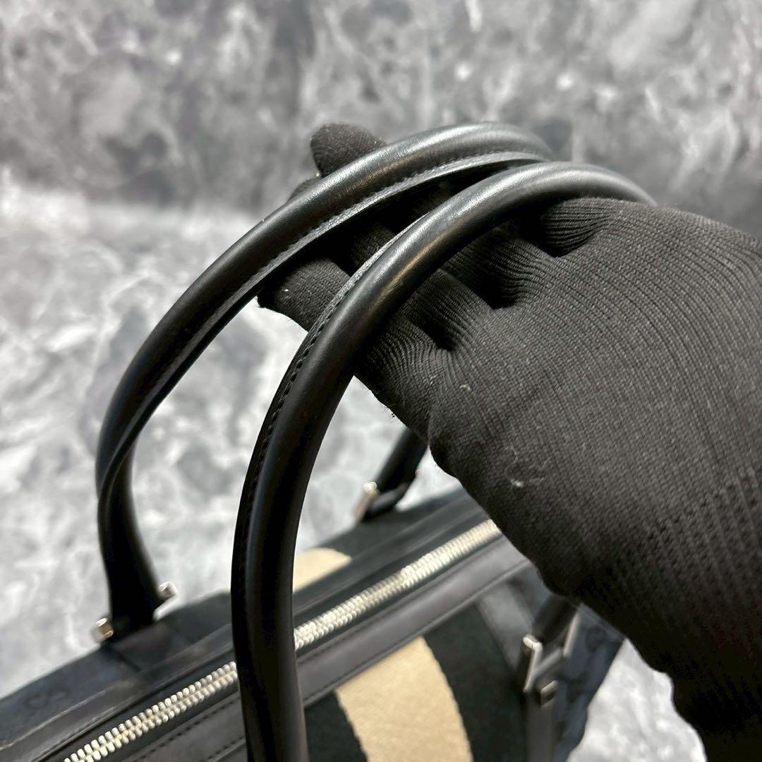 ✨美品✨GUCCI GG シェリーライン ハンドバッグ ミニボストン ブラック