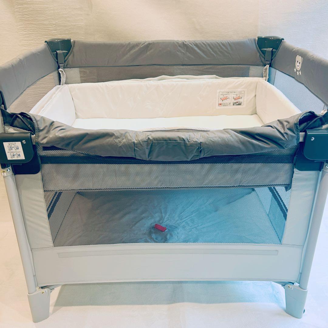未使用級✨️ Aprica ココネルエアーAB グレーベアー ベビーベッド