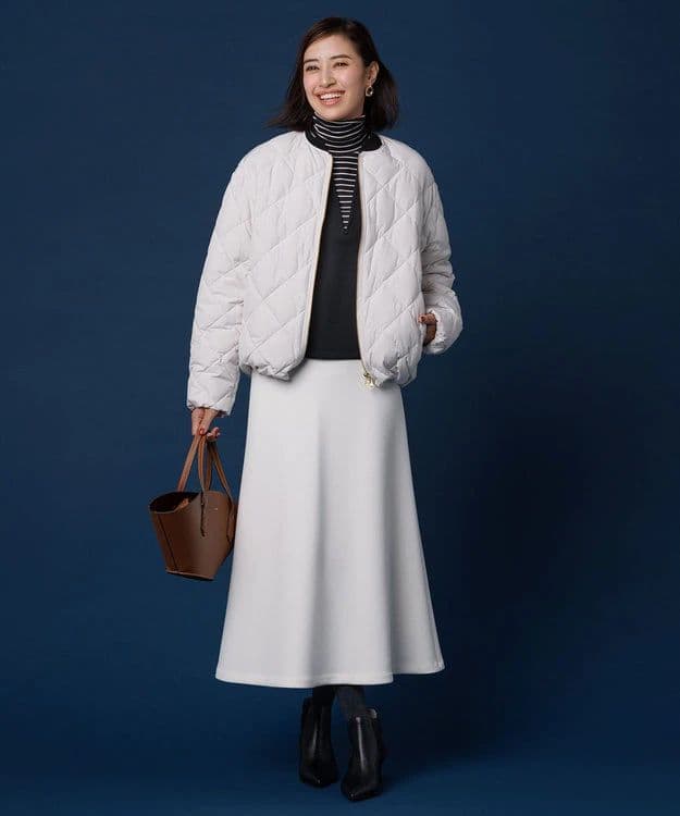 新品【TAION×UNFILO】キルティングダウンショート丈ブルゾンアイボリーL