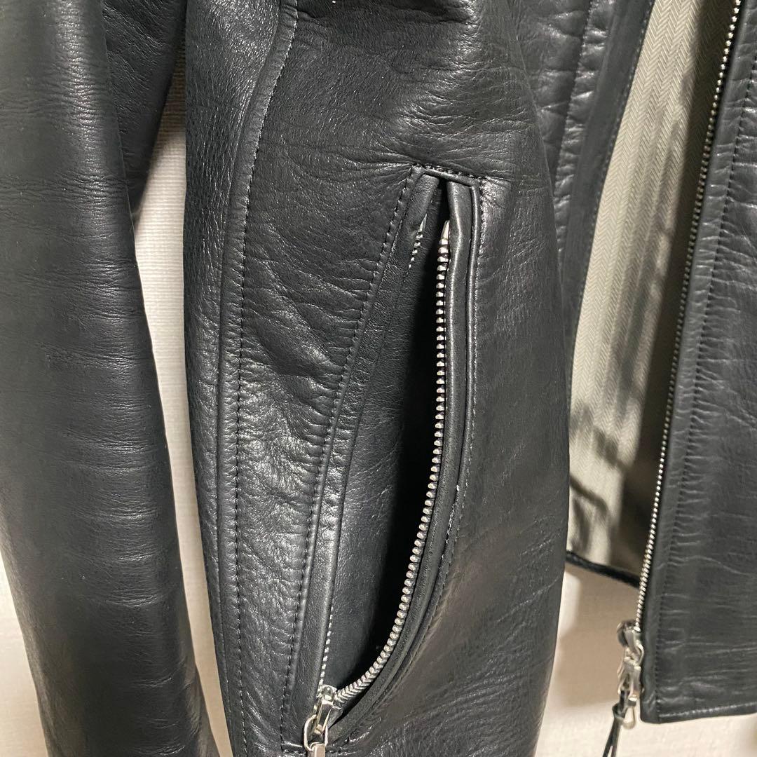 【定価30万円・EXILE着】　コールブラック 極上イーグルレザージャケット