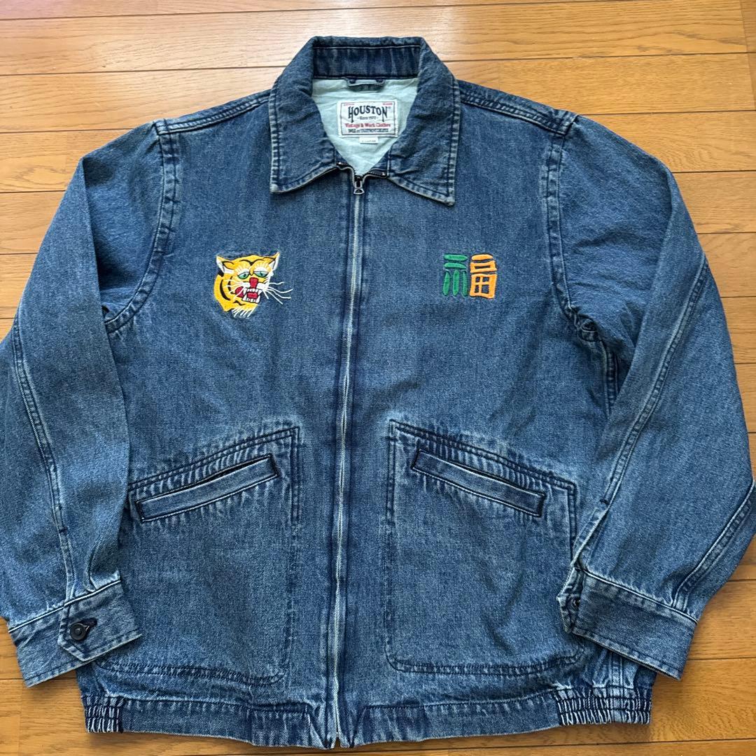 i*i様 HOUSTON 虎刺繍 デニムジャケット XL