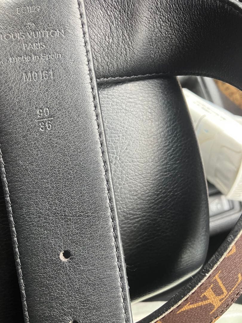 ルイヴィトン　ベルト　サンチュール　イニシアル　LV モノグラム　ブラウン