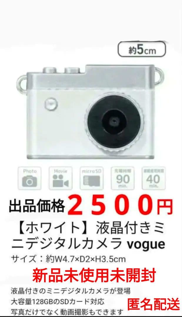 ミニデジタルカメラ 液晶付き　(動画・写真撮影可)　①
