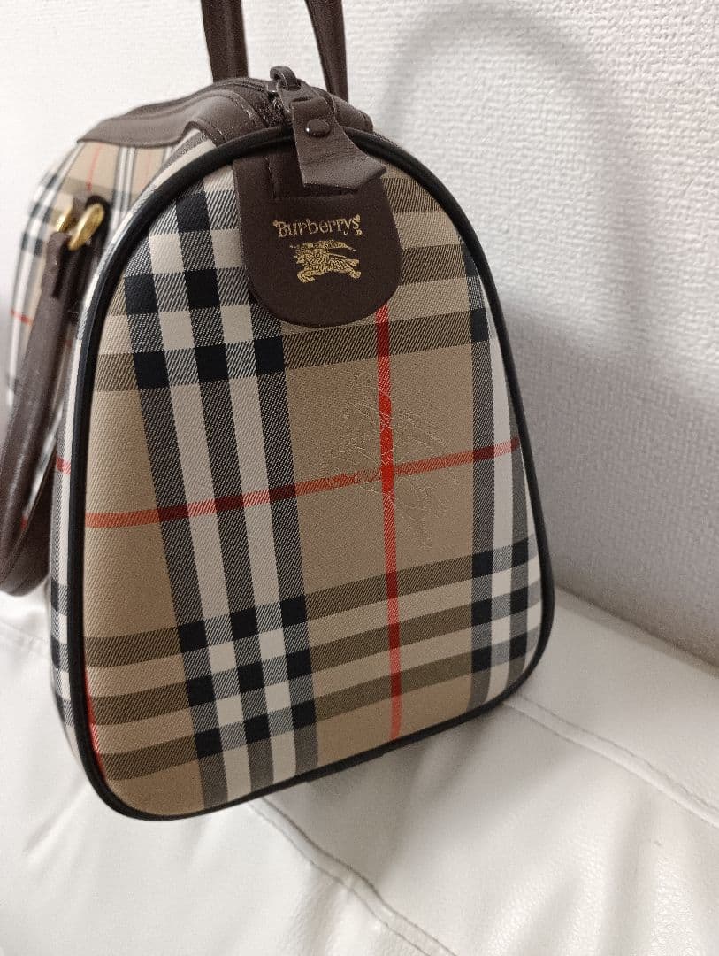 正規品バーバリーノバチェックミニボストンバックヴィンテージ