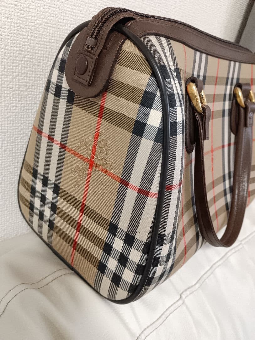 正規品バーバリーノバチェックミニボストンバックヴィンテージ