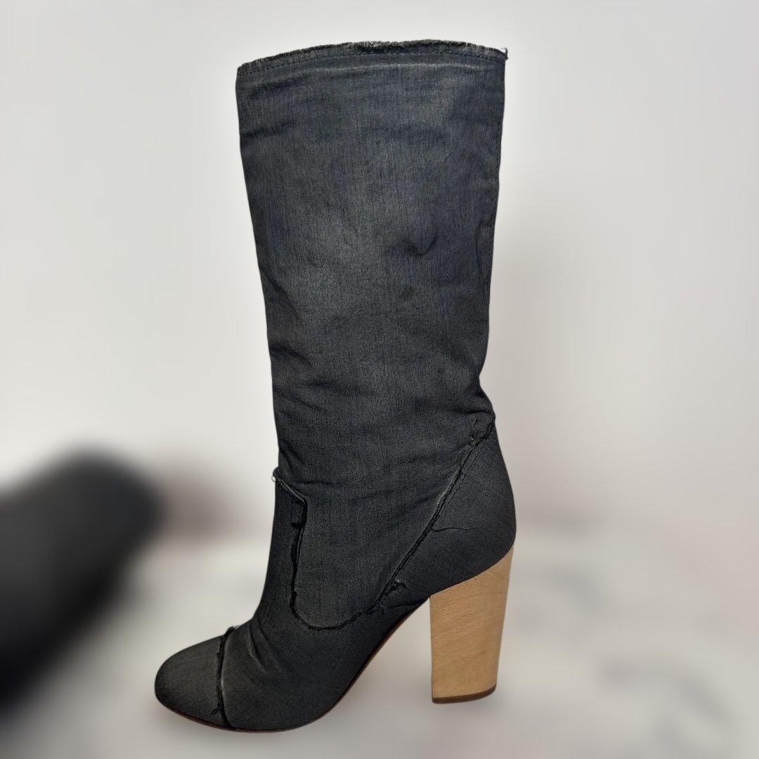 CHANEL デニム　ブーツ　ココマーク　デニム　シューズ　スニーカー　シャネル