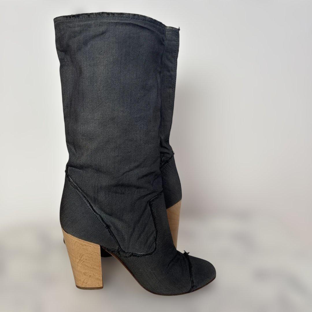 CHANEL デニム　ブーツ　ココマーク　デニム　シューズ　スニーカー　シャネル