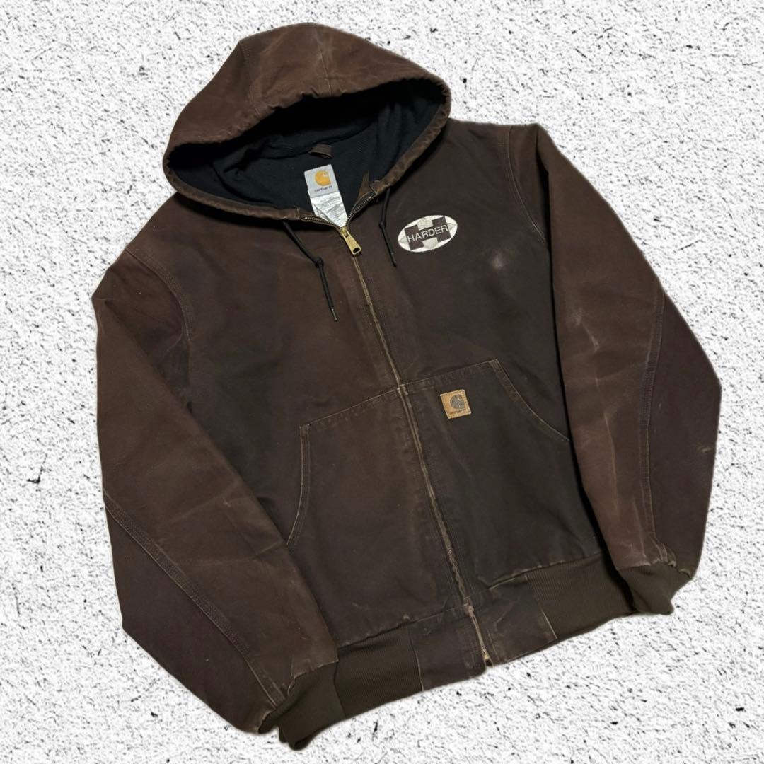 【希少】carhartt アクティブジャケット モカブラウン　裏サーマル