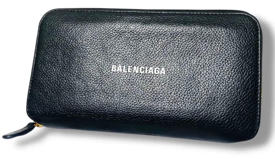 美品 バレンシアガ BALENCIAGA ラウンド ゴールド ファスナー 長財布