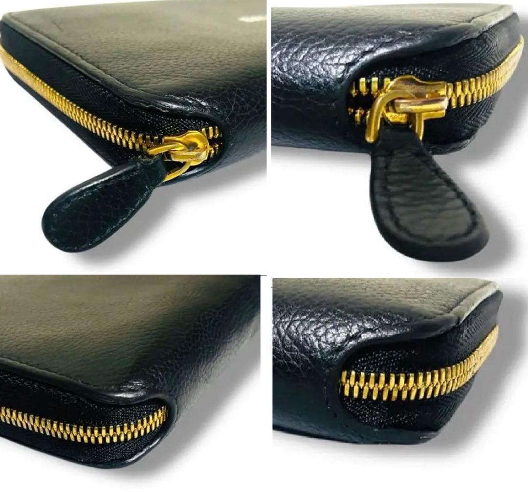 美品 バレンシアガ BALENCIAGA ラウンド ゴールド ファスナー 長財布