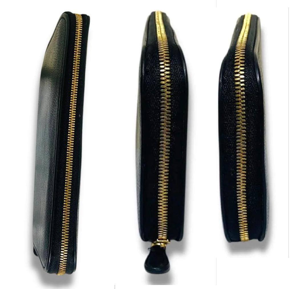 美品 バレンシアガ BALENCIAGA ラウンド ゴールド ファスナー 長財布