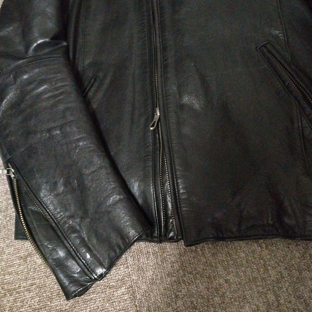 【定価6万円】5351 プールオム 黒ヤギ革レザージャケット　サイズ4 (XL)
