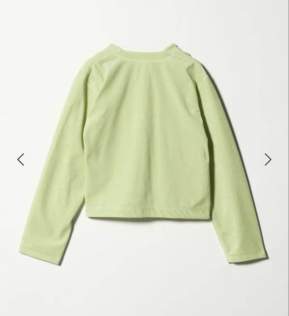 今期2026春夏<6（ROKU）＞ベロア カラー カーディガン