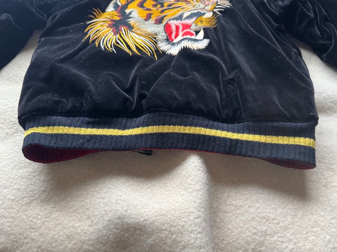 超スペシャル 50s ヴィンテージ スカジャン 別珍 黒 顔虎 鷹 富士山