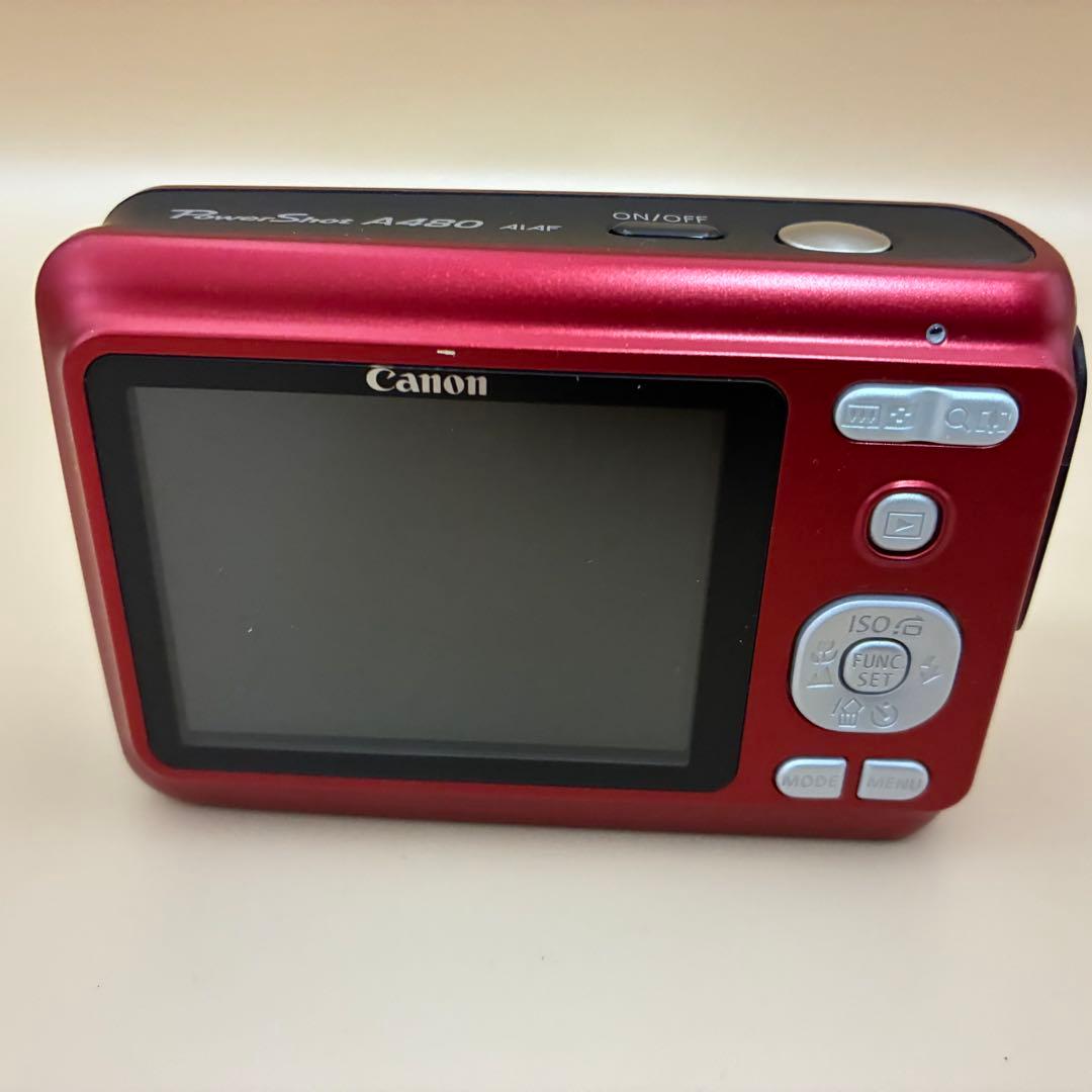 ★極美品★ Canon PowerShot A480 レッド 単3電池 コンデジ