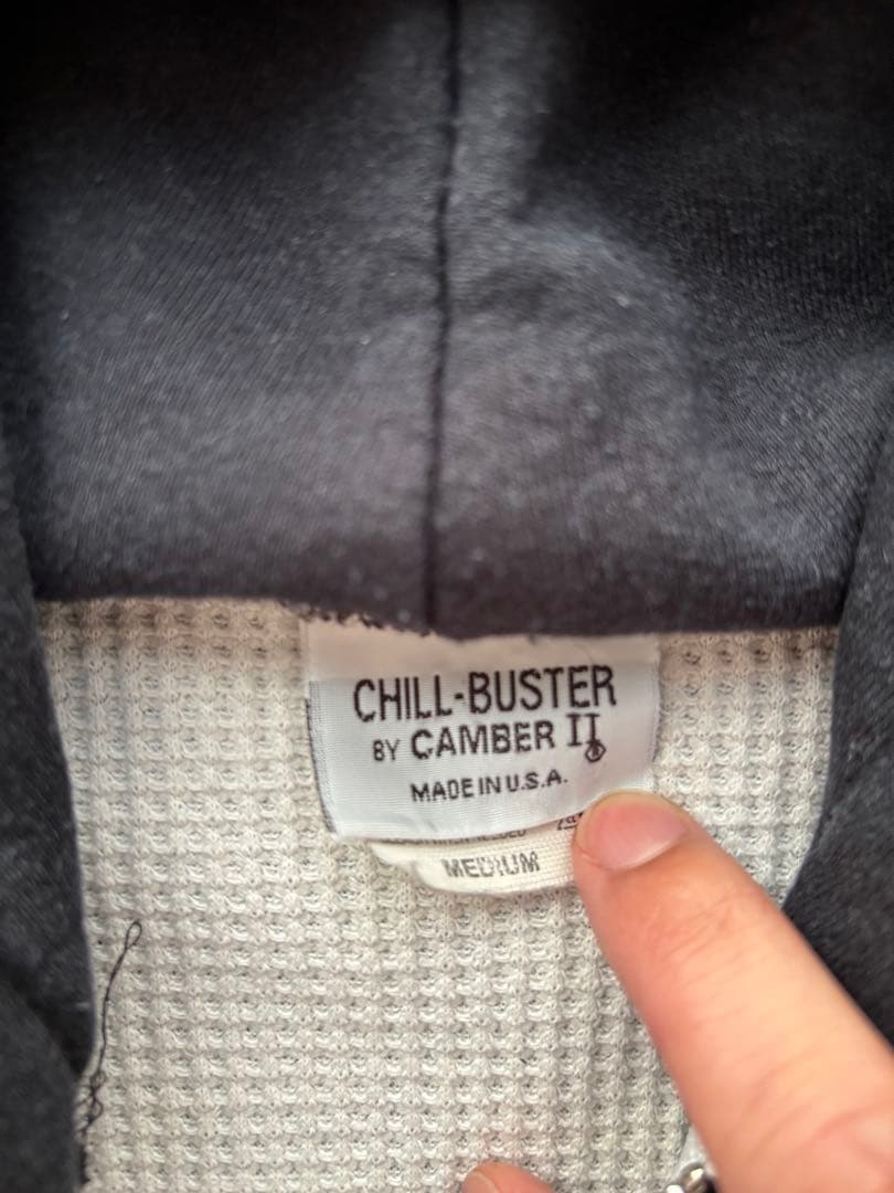 CAMBERキャンバー 裏地サーマル ブラック ジップパーカー ジップ USA