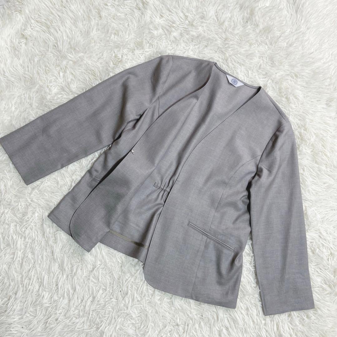 美品　ジェイプレス セットアップ ストレッチ　ノーカラー テーパード　洗える