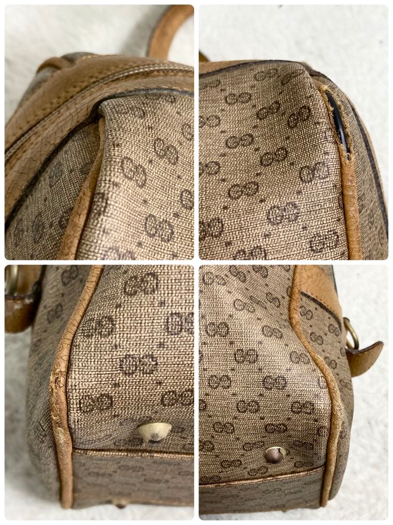 グッチ ボストンバッグ ハンド GG 金具 レザー　希少 金具 ロゴ 大容量