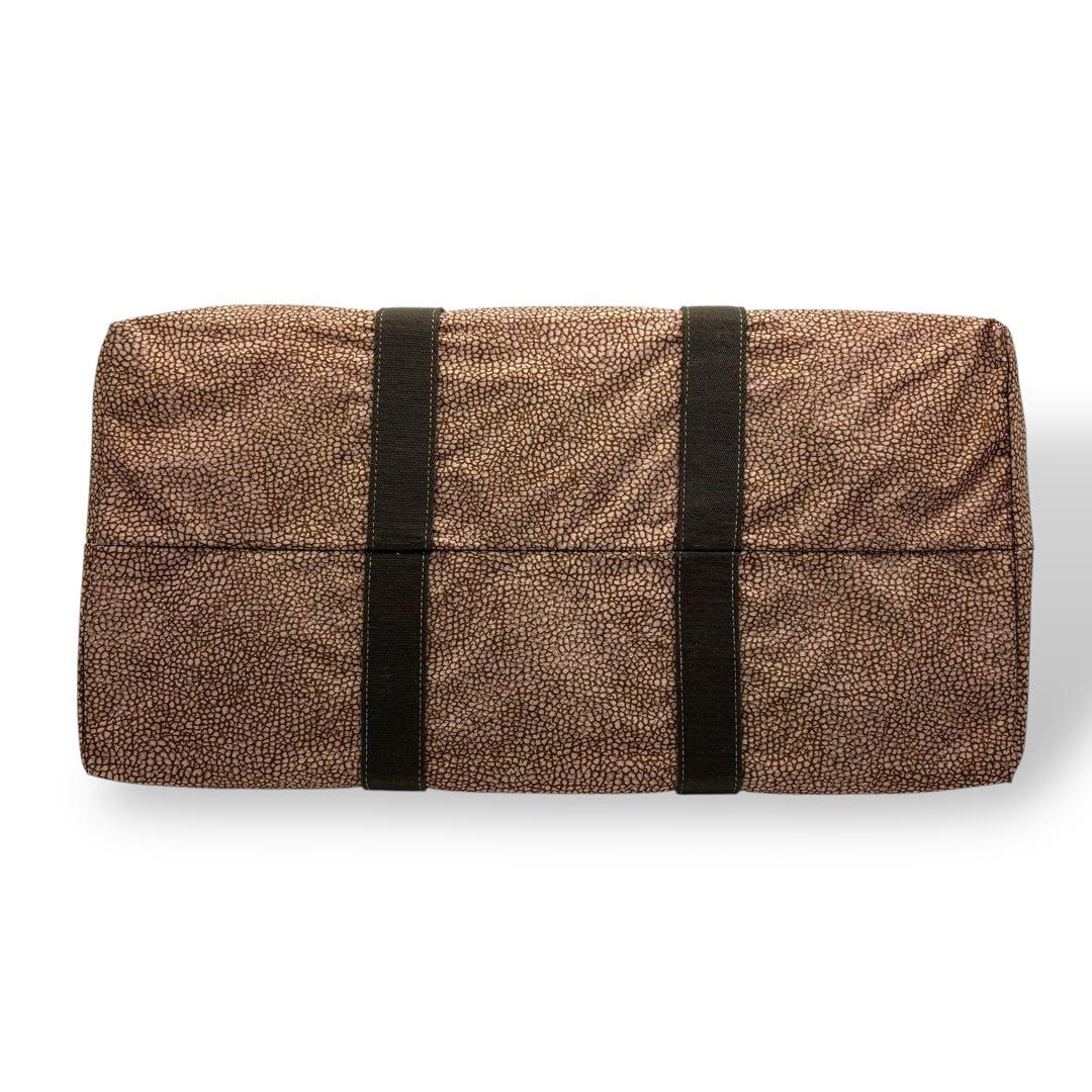 ボルボネーゼ ボストンバッグ トートバッグ 腕掛け ナイロン ブラウン うずら柄