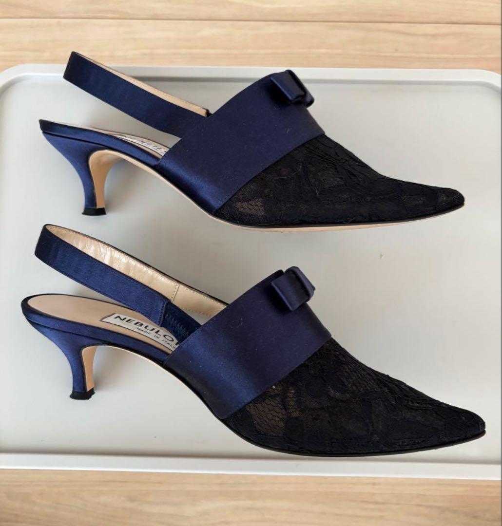 k*u様 【美品】 NEBULONI E. 37 レース シルク リボン