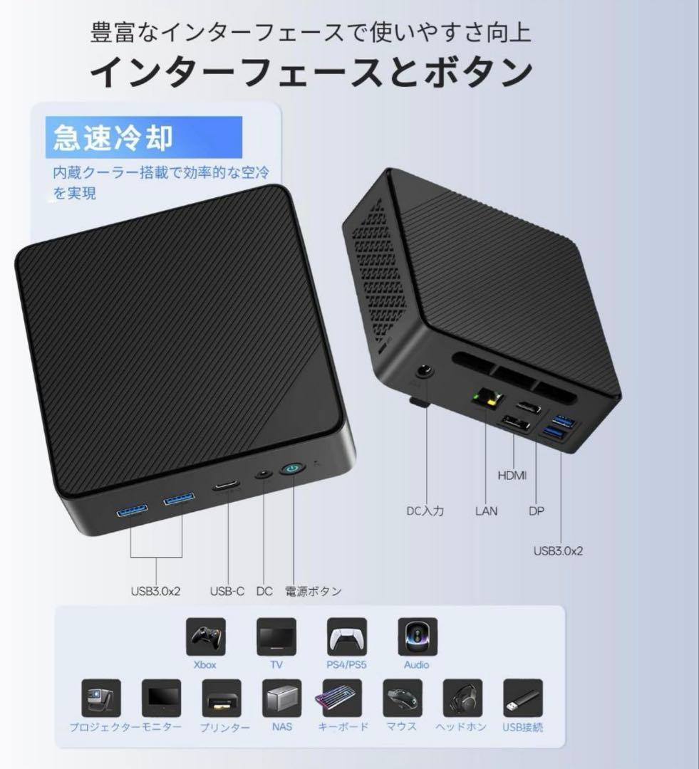 高性能 MINI PC Intel N150 Ram 16gb, Ssd 512