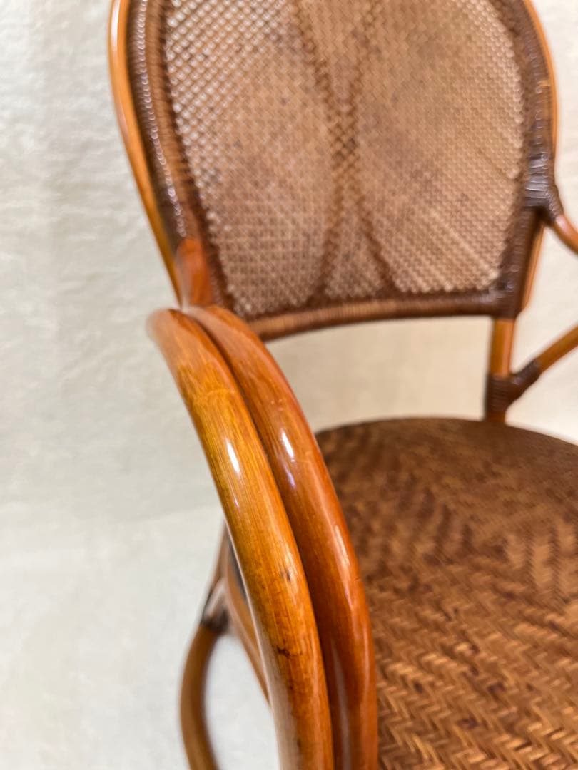 藤の椅子　Kazama ラタンチェア　アンティーク　昭和レトロ