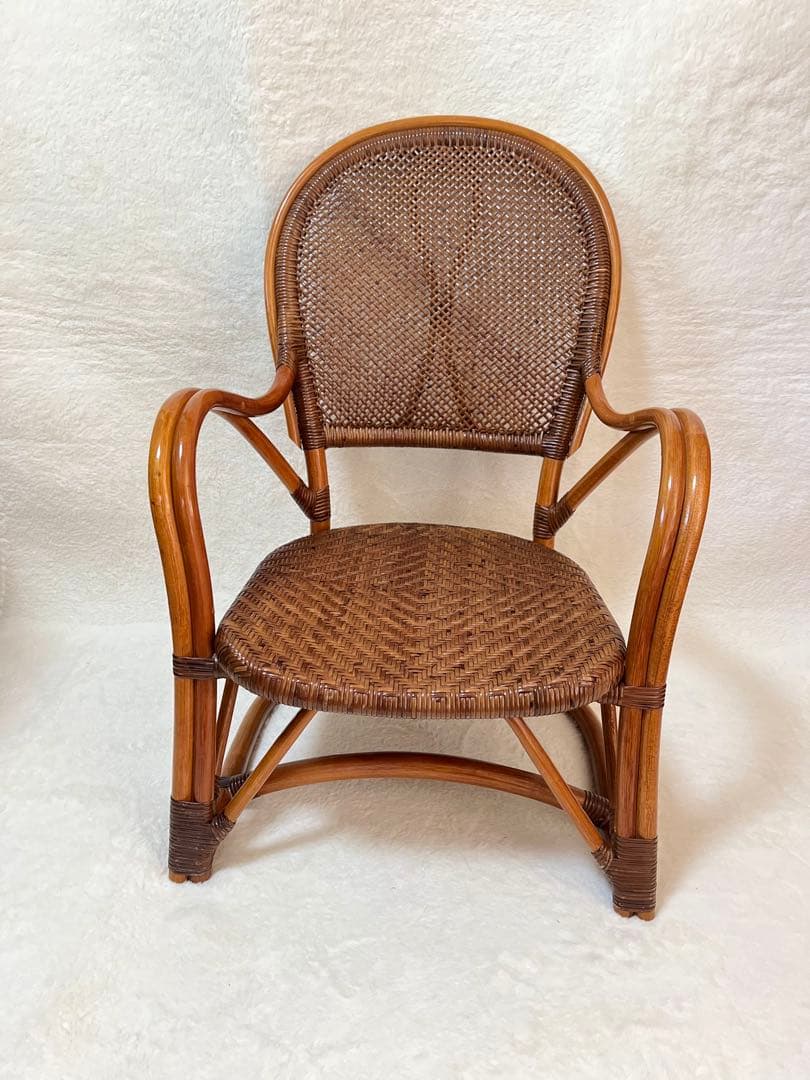 藤の椅子　Kazama ラタンチェア　アンティーク　昭和レトロ