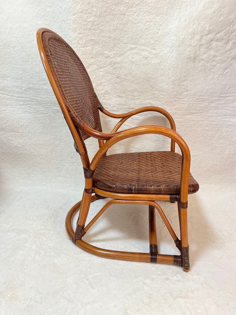 藤の椅子　Kazama ラタンチェア　アンティーク　昭和レトロ